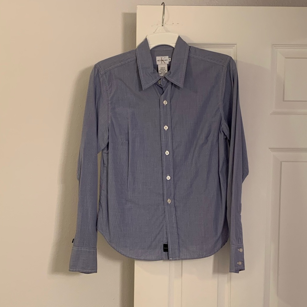 "Calvin Klein Jeans" Blue Blouse Long Sleeved 100% Cotton size M